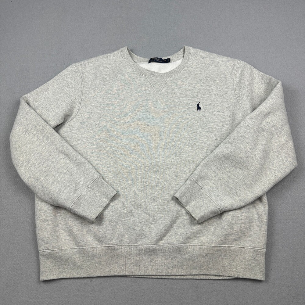 Polo Ralph Lauren Sweatshirt Men 2XL Gray Heather Pullover Crewneck Pony XXL